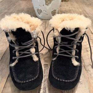 Uggs Black Suede Shearling Boots